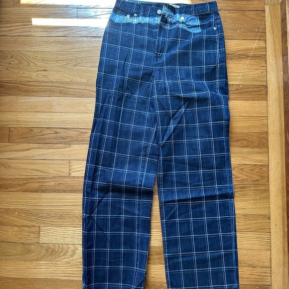 NWT Madewell Perfect Vintage Wide Leg Jeans in Windowpane - Picture 4 of 8